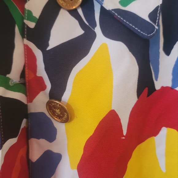NWT Ralph Lauren Flower Cotton Gold White Green Red Blue Yellow Jacket Coat L - Picture 7 of 10
